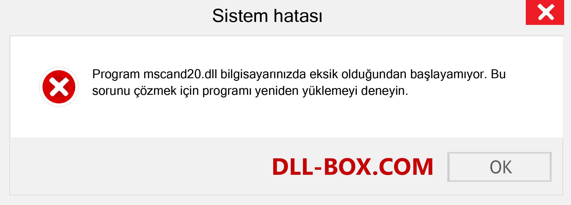 mscand20.dll dosyası eksik mi? Windows 7, 8, 10 için İndirin - Windows'ta mscand20 dll Eksik Hatasını Düzeltin, fotoğraflar, resimler